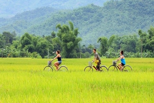 Cycling in Mai Chau village